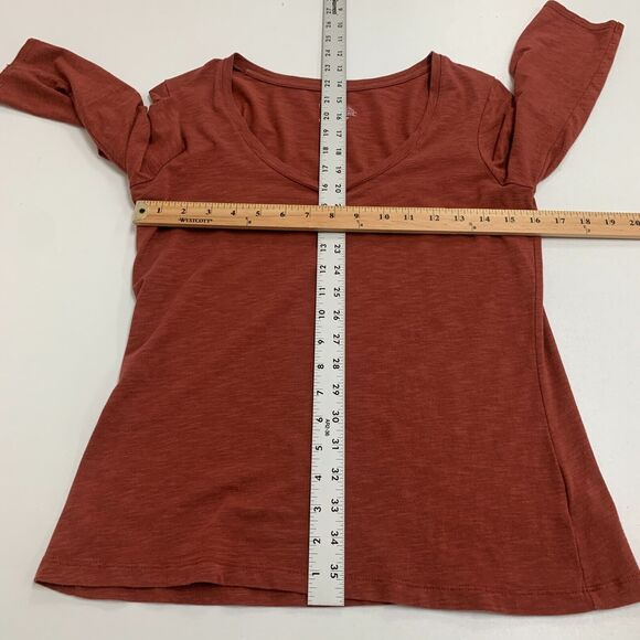 Joie Top Womens S Small Rust Scoop Neck Three Quarter Sleeve Modal Blend Casual - Picture 6 of 10